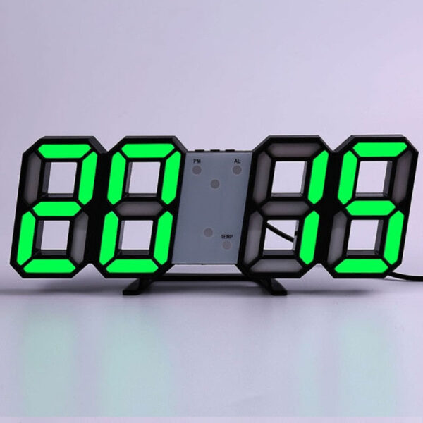 ساعت سه بعدی رومیزی دیجیتالی سبز