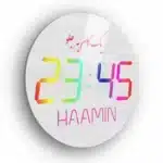 ساعت دیواری دیجیتال گرد با لوگو و طرح اختصاصی