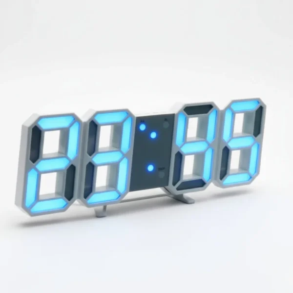 ساعت دیجیتال led آبی بدنه سفید