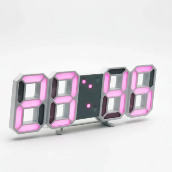 ساعت دیجیتال صورتی بدنه سفید