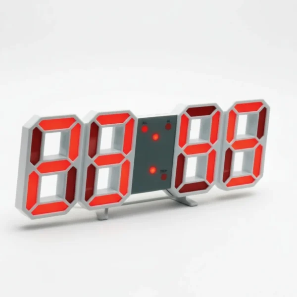 ساعت دیجیتال led قرمز بدنه سفید