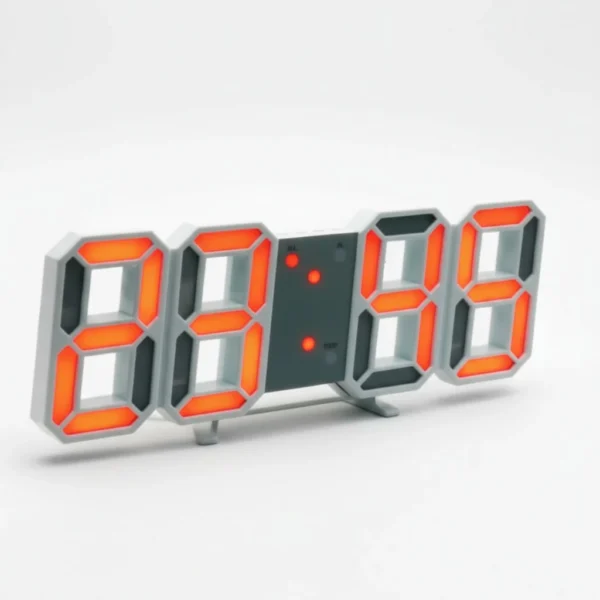 ساعت دیجیتال led نارنجی بدنه سفید